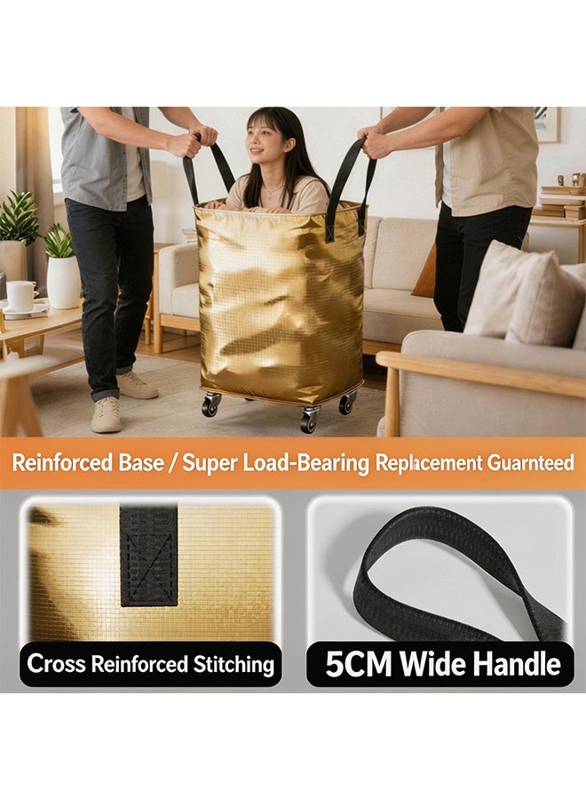 2 PCS Waterproof Moving Bags with Wheels, Large Capacity Clothes Storage Bags with Handles, Durable and Puncture-Resistant Storage Containers for Clothes, Blankets, Toys, Home Moving & Travel - Image 4